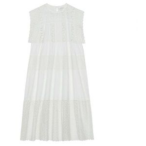 SKALL STUDIO  Astrid Organic Cotton English Embroidery Dress | White